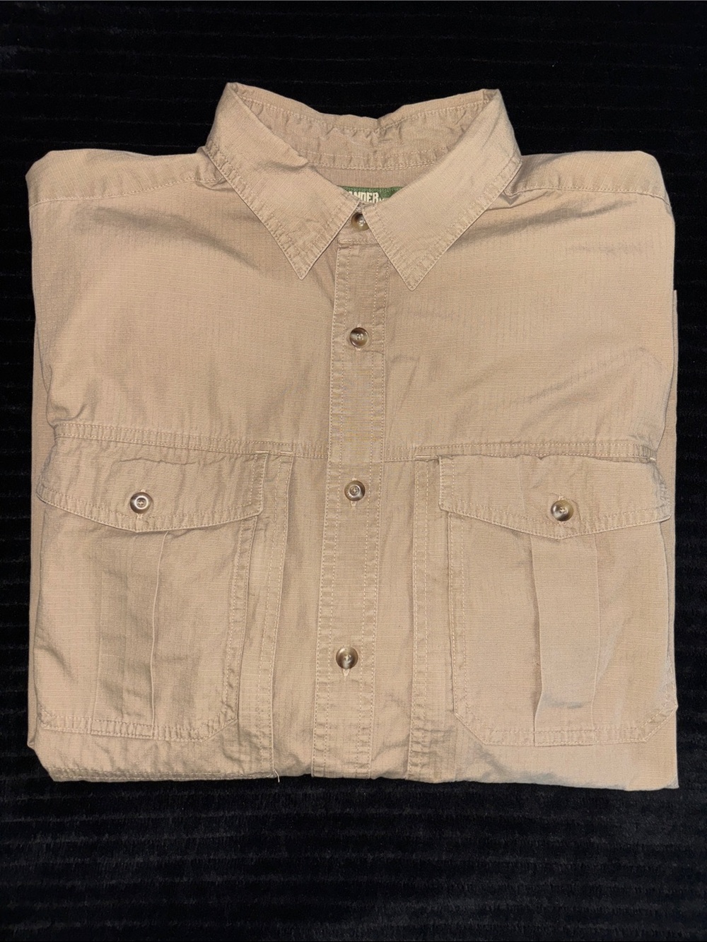 Gander Mtn Sz L Men's Tan Casual Button-Down Shirt-